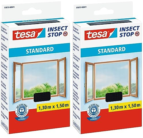 Tesa Fliegengitter Standard/55672-21-01 1,3x1,5m anthrazit (Packung mit 2)