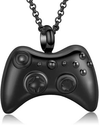 QGJNSGC Keepsake Halskette für menschliche Asche Edelstahl Game Controller Kremation Schmuck für Asche Memorial Anhänger für Jungen Männer