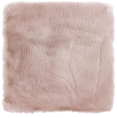 -LUXOR- living Sitzkissen Coste - Kunstfell Stuhlauflage als Deko Wohnzimmer oder Stuhlkissen - gemütliches Sitzkissen Stuhl Dekokissen 40 x 40 cm eckig Altrosa 4er Set