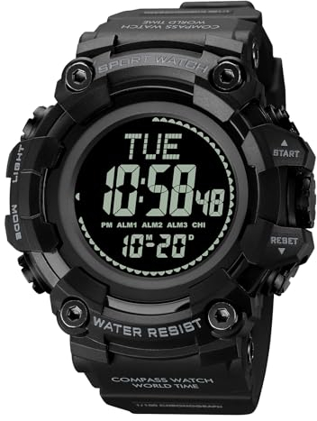 findtime Militär Uhren Herren Armbanduhr Herrenuhr Digital Uhr Tactical Watches for Men Sportuhren für Herren Outdoor Digitaluhr für Jungen mit Kompass