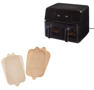 Lakeland Easy View Dual Basket Air Fryer and Dual Drawer Liners Bundle