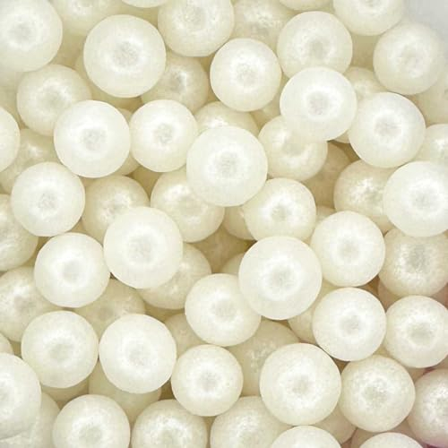A Pinch Of - Pearls - Glimmer Jumbo Mother of Pearl Cake Topper Sprinkles - 30g Edible Shimmer 7mm Ball Cupcake Decorations - Weddings, Christenings & Parties