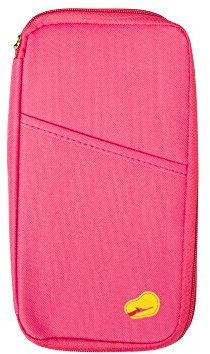 AQUARIUS Travel Document Passport Holder, Pink Zip Up Organiser Wallet for Family Holidays, Tickets, Cards & Boarding Passes
