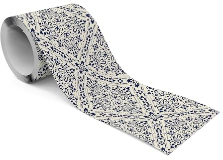 Muralo - Selbstklebende Bordüre - Tapetenbordüre Wandbördure - Dekorative Wandtatto für Wände, Möbel, Decken, Tapeten, Wandverkleidungen, Türen - Barockes Muster - Br.10cm x Hö.300cm