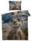 MOBEITI Erdmännchen Bettwäsche 135x200, Tiere Wendebettwäsche, Weiche Kuschelige Mikrofaser Bettbezug Set 2teilig, 1 Kissenbezug 80x80, mit Reißverschluss -MO&293