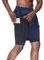 HMIYA Herren 2 in 1 Shorts Fitness Sporthose Kurz Jogginghose Schnelltrocknende Laufhose mit Kompressionsshorts und Taschen Reißverschlussfach(Marine,EU-L/US-M)
