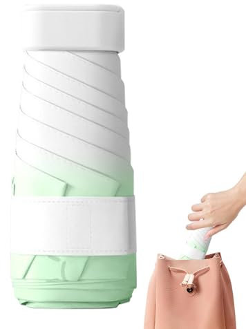Miini – Parasol plat, pliable, coupe-vent, à séchage rapide, coupe-vent, ultra léger, pliable, pour le shopping, l'extérieur, vert gazon, 1.97*5.91in