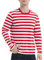Men's T-Shirt Casual Cotton Spandex Striped Crewneck Long-Sleeve T-Shirts Basic Pullover Stripe Man tee Shirt