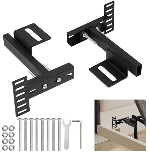Qriocioa Kopfteil-Set für verstellbares Bett, Kopfteil-Halterungen für Metall-Bettgestell, Kopfteil-Verlängerungsadapter-Set, universelle Kopfteil-Halterungen, Kopfteil-Set für verstellbares Bett, 2