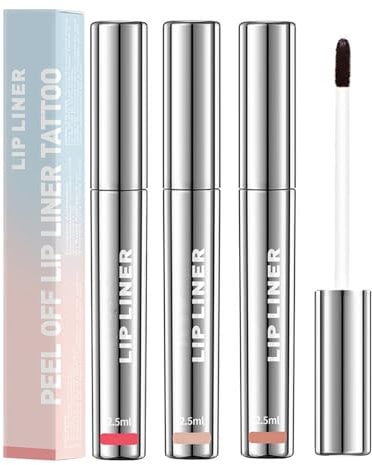 Perfilador Labios 3 Piezas Lip Tint Lip Stain Peel off Delineador Labios Lip Tint Peel off Peel off Lip Stain Delineador Labios Despegable Adecuadas para Delinear Labios