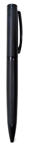 BELESI Hochwertiger Kugelschreiber mit geriffeltem Griff, Drehspitze, Schwarz, mit schwarzer Tinte (Modern)