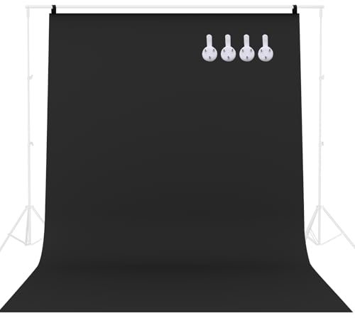WYYFXY® 2x3m Fotohintergrund Schwarz Stoff Foto Hintergrund Fotografie Fotowand Faltbare Fotoleinwand Schwarzer Leinwand für Fotostudio, Fotoshooting, Video, Modefotografie