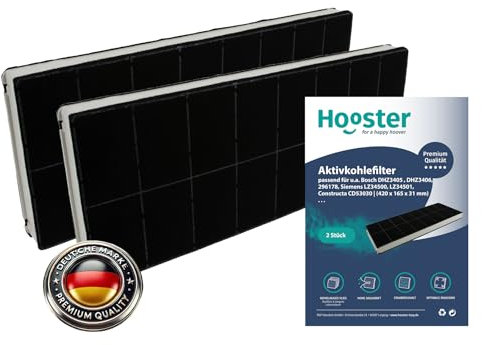 2er-SET Aktivkohlefilter geeignet für Dunstabzugshaube Bosch DHZ3406 / DHZ3405 Siemens LZ34500 / LZ34501 Neff Z5143X0 und Constructa CD53030 | Filter für Dunstabzug