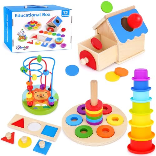 KMTJT Montessori Toys for 1 Year Old Toddler | Toy for 1 2 3 Year Old Boys Girls | 1st First Birthday Gifts for 1-2 Girls Boys | Educational Learning Present Easter Gift Fine Motor Skills