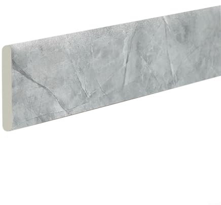 Gettimore Wasserdichte selbstklebende Marmor-Sockelleiste, Schutzleiste für Zuhause, Küche, Theke, Wand, Eckdekoration, 8 x 200 cm (graue Textur)