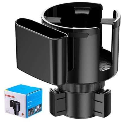 Car Cup Holder Expander with Adjustable Insert, Universal Cup Holder, Large Tumblers and Drink Bottles, Anti Slip and Secure Fit for Cars, Trucks, Suvs