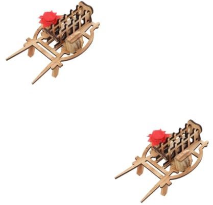 Milisten 2pcs Antique Style Wheelbarrow Model Decorative Home Accessory Vintage Garden Ornament
