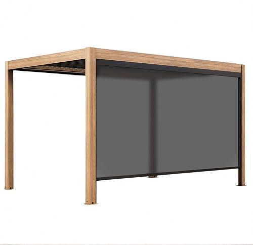 Oviala Pergola bioclimática autotransportada y motorizada iluminada 3x4m y 1 Store