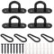 SHYSBV 4 Pack Eye Plate Hooks - Stainless Steel Pad Eyes Plate,Black Ceiling Hooks,Heavy Duty D Rings and Carabiner Clips, Hooks and Eyes,U Brackets Staple Wall Mount Marine Hardware Hook