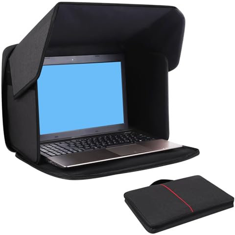 Bewinner Laptop Sun Shade for Working Outside, Lightweight Laptop Sun Glare Shield Privacy Cover, Portable Folding Laptops Hood for 16 Inches Laptops