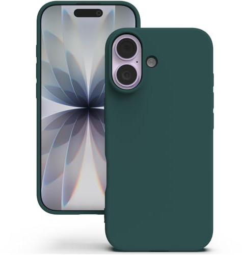 YATWIN Silicone Case for iPhone 17, Soft-Touch, Shockproof, DustProof, Antiskid Phone Cover for iPhone 17 - Dark Green