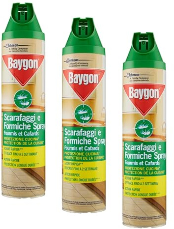Baygon Insecticide pour cafards et fourmis - La bombe de 400ml (Lot de 3)