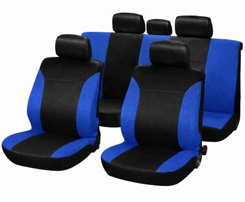 Rumplex Sitzbezüge Schonbezug Für Renault Captur Clio Espace Fluence Grand Scénic Kadjar Kangoo Koleos Laguna Logan Megane Scénic Twingo Für BMW 1 er 2 er 3 er 4 er 5 er 6 er X1 X2 X3 X4 X5 X6 (Blau)