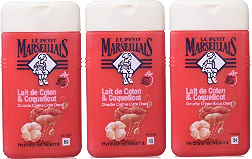 Le Petit Marseillais Duschgel mit Baumwollmilch und Mohn 3x250 ml aus Frankreich
