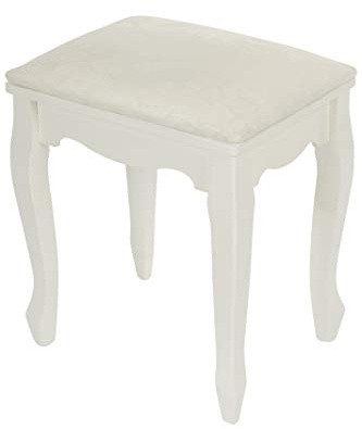 elbmöbel Hocker Sekretär weiß Holz Piano Konsolenstuhl mit Polster Musterung (H47 x B40 x T30cm, Hocker)