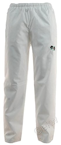 HS New Bowls Lawn Bowling Unisex Mens Womans Waterproof Trousers with Bowls Logo Elasticated Adjustable Waist (Medium, White)