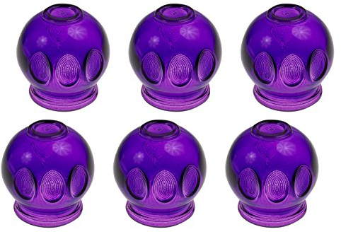 6 x Farbige Schröpfgläser aus Glas für Feuerschröpfen | Vakuum Massage | Farbe: Lila | Durchmesser: ca. 5,0 cm