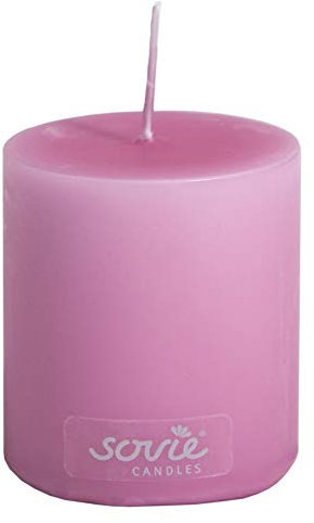 Sovie CANDLES Stumpenkerze | Dochtkerze Kerze Blockkerze | 1 Flachkopfkerze in Violett (Ø50mm x 60mm)