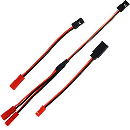 Share Goo Hobby Servo Wiring Cable Harness, 20AWG Silicone Wire, Male JR to Female JST Y Splitter, JST to JR Cables for RC Plane, Helicopter, Car, Truck