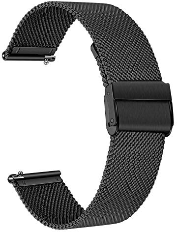 TRUMiRR Replacement for Garmin Vivoactive 3/Vivoactive 3 Music Strap,20mm Mesh Woven Stainless Steel Watch Band Quick Release Strap for Garmin Vivoactive 3/Vivoactive 3 Music/Forerunner 245/645 Music