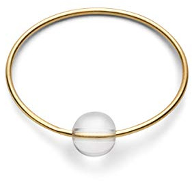 JUKSEREI Damenring Gold Birthstone-Ring April Quartz - Geburtsring/Geburtstagsring Quarz Transparent für Konzentration + Fokus - RBSCHAPRg-50