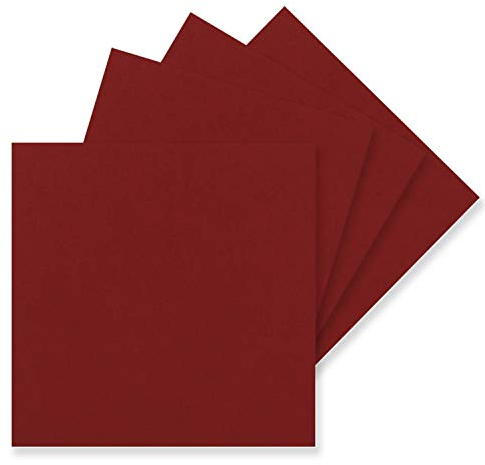 FarbenFroh by GUSTAV NEUSER 50 Einzel-Karten Quadratisch - 15 x 15 cm in Dunkelrot (Rot) - 240 g/m² - blanko Bastel-Karten, Postkarten, Bastelkarton in Ton-Papier Qualität