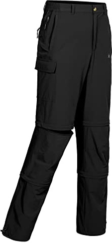 Little Donkey Andy Leicht Wanderhose Herren Stretch Cabrio Softshellhose Zip-Off Schnelltrocknende Reißverschluss UV-Schutz Trekkinghose