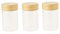 Pebbly PKV-030 - Set de 3 Pots en Verre 75 ML avec Couvercle à vis en Bambou