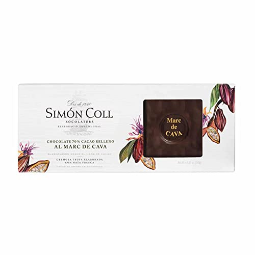 Simón Coll - Turrón de Chocolate Negro 70% Marc de Cava Gourmet 250gr – Dulces Navideños