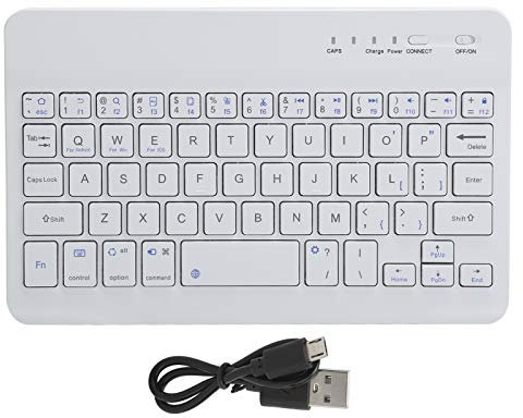 Mini Clavier de Petite Taille à 59 Touches, Clavier Universel Bluetooth Portable pour Tablette à 59 Touches, Fournitures Informatiques pour Tablette, Blanc 7 Pouces HB028, sans Clavier Numérique