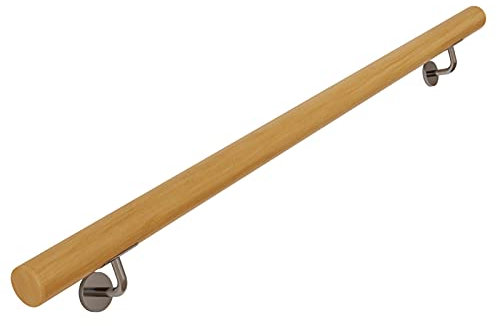 Pasamanos De Madera Maciza Kit Completo,Pasamanos de Escalera Antideslizante Barandilla de Pared para Interiores para Villas,Lofts,Residencias de Ancianos (40cm)
