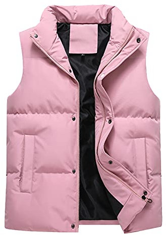 Donggu Doudoune sans manches pour homme - Matelassée - Pour le travail, les voyages, l'extérieur, rose, Medium
