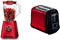 Moulinex Blender Blendforce, 600 W, 2 vitesses + fonction Pulse, Capacité totale de 2 L & Subito Grille pain 2 fentes rouge toaster Thermostat 7 position Décongetaion Rechauffage Remontrée