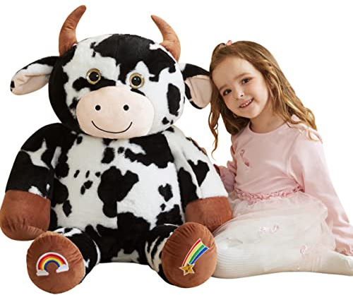 EARTHSOUND IKASA Groß Kuh Kuscheltier Riesen Stofftier, 78cm XL XXL Riesige Plüschtier Gross Plüsch Spielzeug Plüschtiere,Geschenk für Kinder