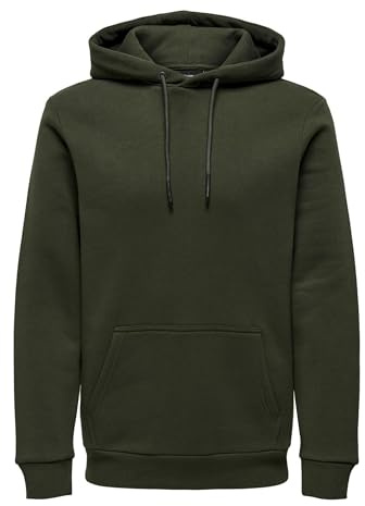 Only & Sons Felpa da Uomo Kapuzenpullover ONSCERES, Colofonia, XXL