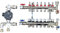 Wärmer System 7 Port Brass Underfloor Heating Manifold with A Rated Pump UPM3 Auto Flex, Blending Mixing Valve, 16mm Pipe Connection, and Ball Valves with Gauges
