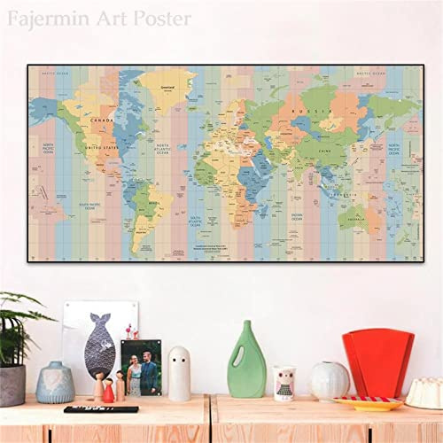 Diamond Painting Mapa del mundo,Bricolaje Pintura Diamante 5D Punto de Cruz Kit,Pintar por Numeros Adultos,Grande Diamond Painting Kit Completo,Artesanias para Adultos o Niños,30x60cm