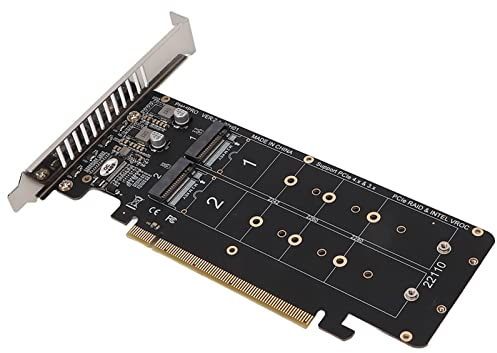 Bewinner PCIe X16 auf M.2 M Key Erweiterungskarte, M.2 NVME PCIe Adapter, NVMEx4 SSD Host Controller Erweiterungskarte, RAID Array Erweiterungskarte mit LED-Anzeige, Kompatibel mit 2242/2260/2280