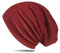 WANSSY® Damen Herren Unisex Uni Farbe Beanie Fashion schlicht ohne Muster Einheitshröße elastisch für M-XXL Kopfbedeckung Schutz vor der Sonne (Weinrot)