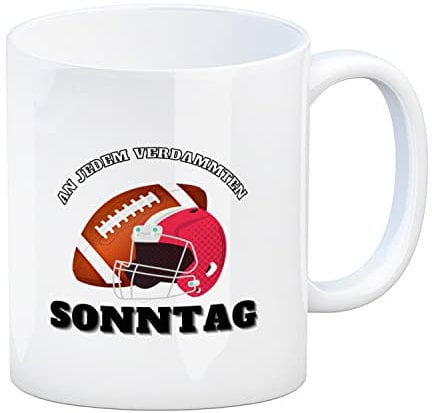 American Football Kaffeebecher mit Spruch An jedem verdammten Sonntag eine dekorative Tasse für die Community Footballfans Sport Kaffeetasse Amerika Sportler Footballer